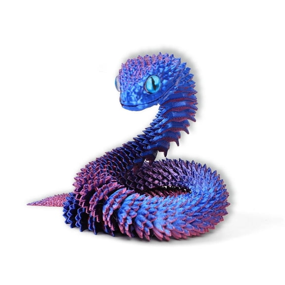 1pc Blue Purple Size: 60cm 3D Printed Year Of The Snake Figurine Snake Egg Set With Joints, Animal Model, Simulated Snake