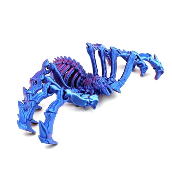 1pc Blue Size: 13*7*4cm 3D Printed Spider Joint Movable Elastic Spider Lifelike Animal Model