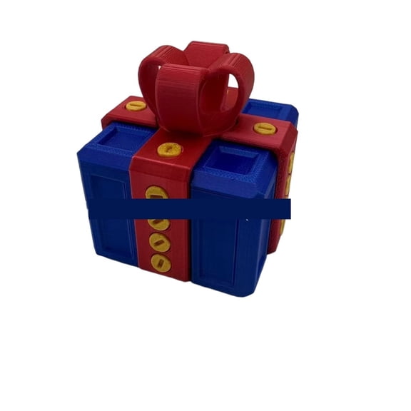 1pc Blue+gold+red Size: 6CM 3D Printed Annoying Gift Box Prank Gift Stress Relief Ornament