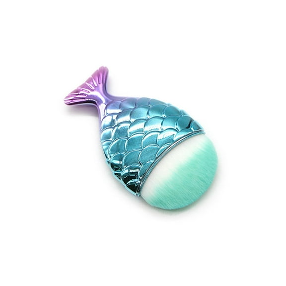 1pc Blush Brush Mermaid Shape Professional Face Makeup Brush Foundation Cosmetic Fish Brush Makeup Tool Kit Powder Nail Art Tool