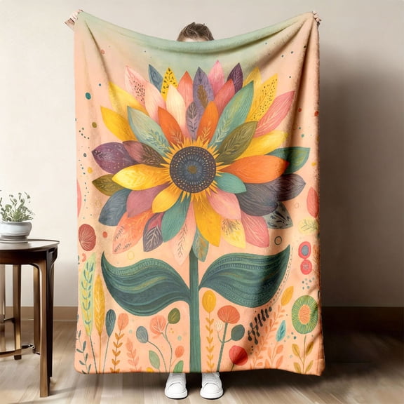 1pc Bohemian Mandala Sofa Bedspread/Throw Blanket - Turquoise Pink Yellow Blue Green Beige Plush Bedspread Suitable for Couch, Bed - - Soft Cozy Bedspread for Living Room &