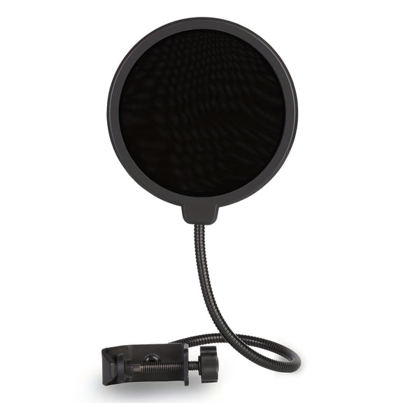 1pc Bomaite Microphone Pop Filter, Noise Canceling Studio Recording Microphone Isolation with Flexible 360 Gooseneck Clip, Black