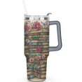 thumbnail image 1 of 1pc Book lover 40oz Tumbler with Straw & Handle - Insulated Stainless Steel Cup | Holiday Gift for Man Women (Christmas, Valentine's, Birthday), 1 of 5