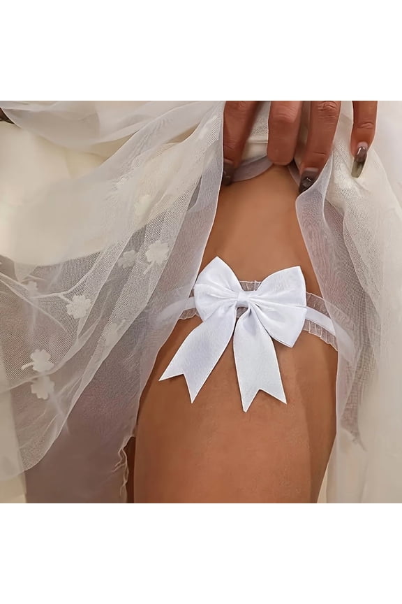 1pc Bow Sock Leg Loop, Thigh Chain, Wedding Strappy Accessory