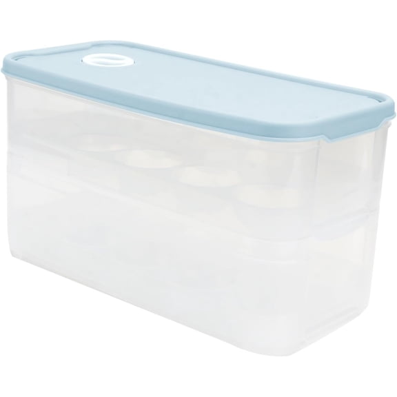 1pc Box Egg Storage Box Reusable Egg Crate Bins Carton Automatic Dispenser Pantry Egg Holder for Refrigerator Eggs Drawer Storage for Fridge Holder for Fridge Pp Blue re-usable（20 Grids)