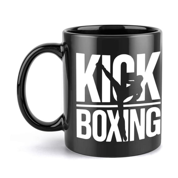 1pc Boxing Themed Mug with Kick Boxer Design 11oz Ceramic Coffee Tea Cup Hot Cold Beverage Gym Office or Boxing Enthusiast Birthday Wedding Christmas Present Funny Boxing Cup Parties
