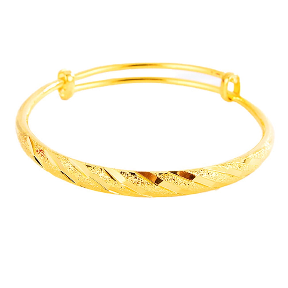 ICOL 1pc Bracelet Alluvial Gold Copper Bangle Fashion Party Wedding Jewelry for Women Lady Girls