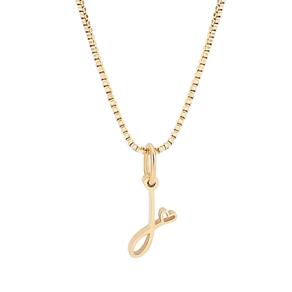 1pc Brass Chain 304 Stainless Steel Letter Pendant Necklaces Lead Free Nickel Free Cadmium Free Golden Letter J 18.11 inch(46cm)~18.31 inch(46.5cm)