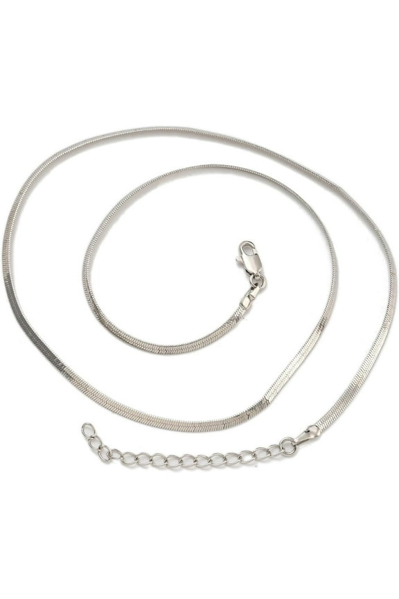 1pc Brass Flat Snake Chain Necklaces for Women 17.80~17.91 inch(45.2~45.5cm)