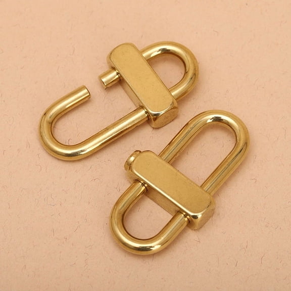 1pc Brass Shackle Key Ring Staples Solid Brass Carabiner Keychain Hook