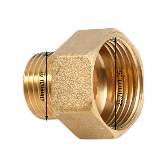 1pc Brass Water Pipe Hex Bushing Reducer Adapter 1/2BSPT Male and 3/4BSPT Female Thread