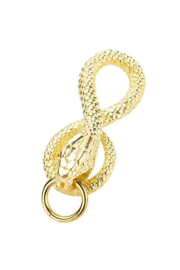 1pc Brass Zodiacs Snake Keychain Gifts Practical Sturdy Gold Brass Snake Charm Keyring Key Ring with Bronze Tone Keychain