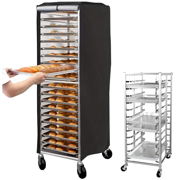 1pc Bread Pan Rack Cover, 28"Lx23"Wx64"H, Suitable for 20 Tier Baking Racks, for Commercial Bakery Racks, Bakery Rack Cover (Only cover),28"Lx23"Wx64"H