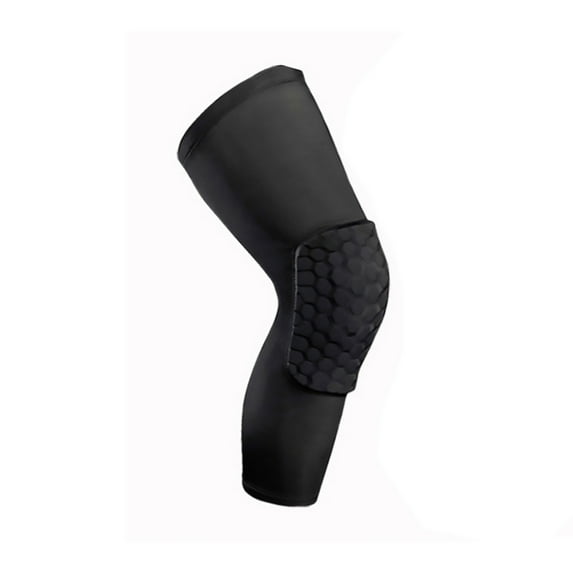 1pc Breathable Sports Football Basketball Knee Pads Honeycomb Knee Brace Leg Sleeve Calf Compression Knee Support Protection (Black,White)- L,M,S