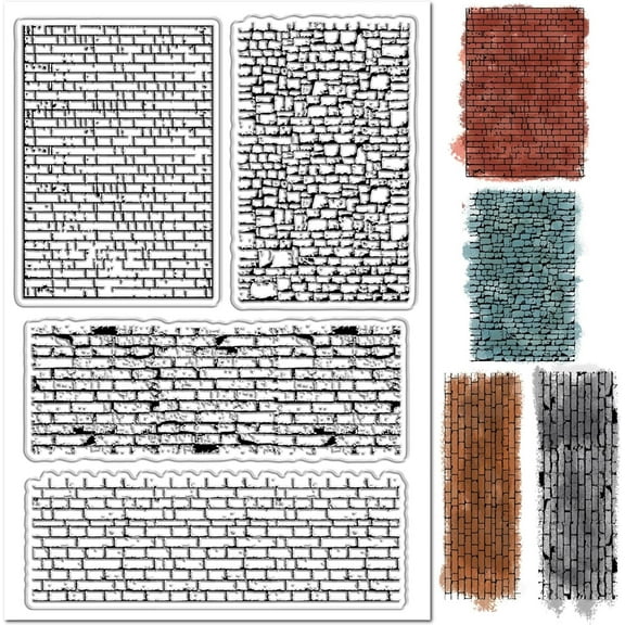 1pc Brick Background Clear Rubber Stamps Wall Gain Crack Retro Vintage Reusable Transparent Silicone Stamp Seals for DIY Scrapbooking Journaling Card Making Decor oto Album Decorative 1pc