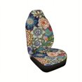thumbnail image 1 of 1pc  Bright Blossoms Colorful Boho Floral Print Car Seat Covers Universal Auto Front Seats Protector Fits For Car,SUV Sedan,Truck, 1 of 6