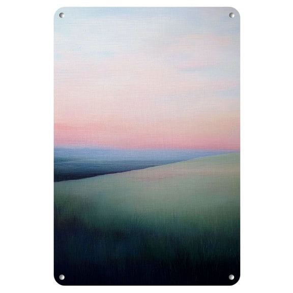 1pc British Countryside Abstract Landscape Iron Wall Art, 8x12 inches - Creative Home & Cafe Decor, Square Aesthetic Painting for Living Room, Bedroom, Holiday Gift, Perfect for Room Decor