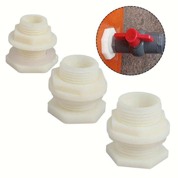 1pc Bulkhead Fitting Rain bucket Seal Water Tank Connector ABS Adapter 1/2 Inch Smile Home