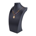 thumbnail image 1 of 1pc Bust Shaped Wood Covered with PU Leather Necklaces Display Stands Black 19x13x30cm, 1 of 5