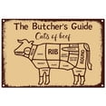 thumbnail image 1 of 1pc Butcher Guide Signs Tin Plate Cuts of Beef Butcher's Guide Cow Funny Animal Metal Sign Vintage Kitchen Plaque Retro Decorations for Family Home Restaurant Wall Decor 8x12Inch, 1 of 6