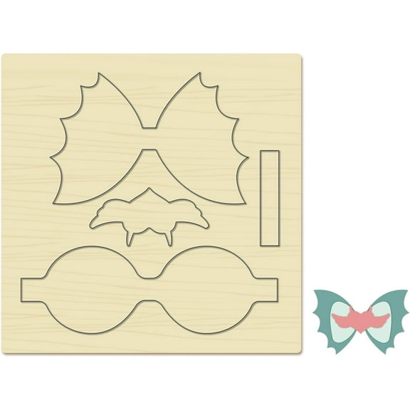 1pc Butterfly Bowknot Making Wood Cutting Dies with Steel DIY Metal Embossing Template Mold Paper Leather Craft Die Cuts for Scrapbooking Photo Album Decor Gift Making 5.9x5.9in