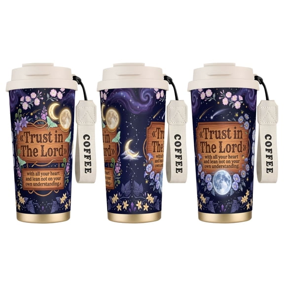 1pc Butterfly Coffee Mug, 18oz Leak-proof Inspirational Proverbs 3:5 Scripture Cup