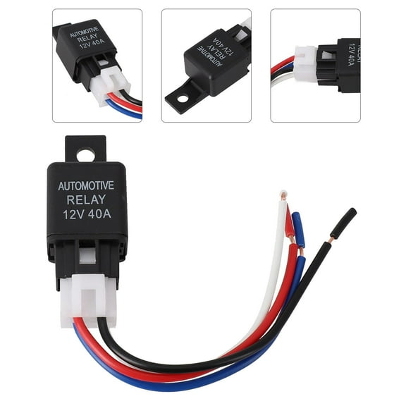 1pc Cable Car Relay Cable Car Relay Package Contents For Car Alarms 12V 4 Pin 1*Car Relay 40A Black Cable Car Relay