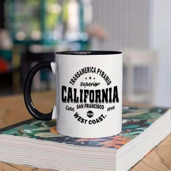 1pc California San Francisco Coffee Mug 11oz Ceramic Cup Christmas New Year Cup Summer Winter Drinks Christmas New Year Hot Drinks Coffee Cup Ceramic Mug Stylish Cup Hand Wash Only