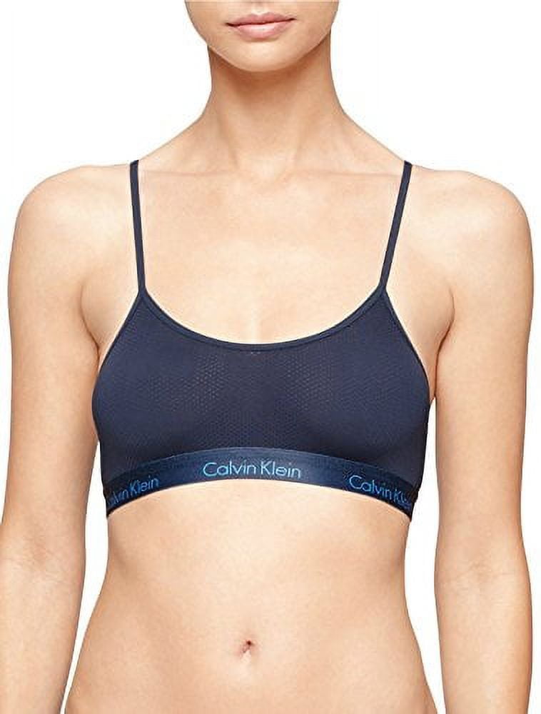 CALVIN KLEIN Intimates Gray Scoop Neck Unlined Breathable Full Coverage  Minimal Support Bralette Bra S 