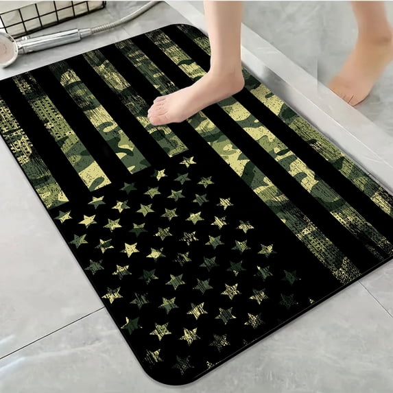 1pc Camouflage American Flag Bathroom Rug Bathroom Decor and ...