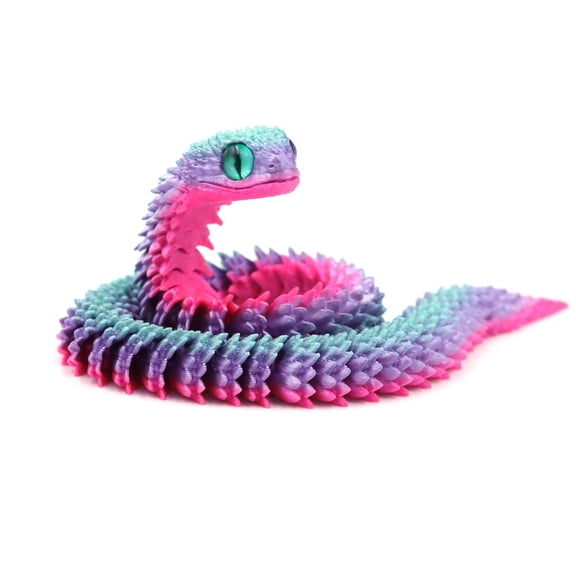1pc Candy Color Size: 64*5*5cm 3D Printed Viper Jointed Snake - A Great Gift.