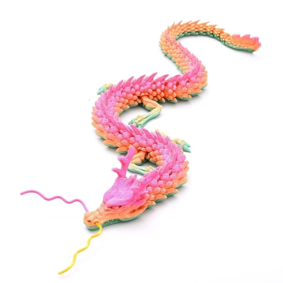 1pc Candy Size: 60cm 3D Printed Jointed Arowana Tank Landscaping Chinese Dragon Model Ornament