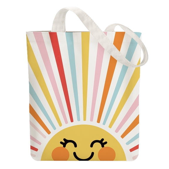 1pc Canvas Women's Tote Bags with Handle Shoulder Bags for Shopping Rectangle Sun 38x40cm