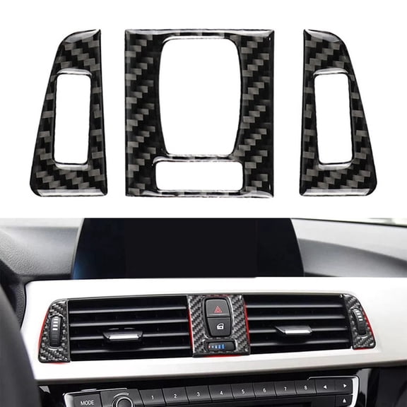 1pc Car Air Outlet Vent Trim For BMW 3 4 Series For 3GT F30 F31 For F32 F34 M3 Carbon Fiber Air Outlet Vent Trims Accessories