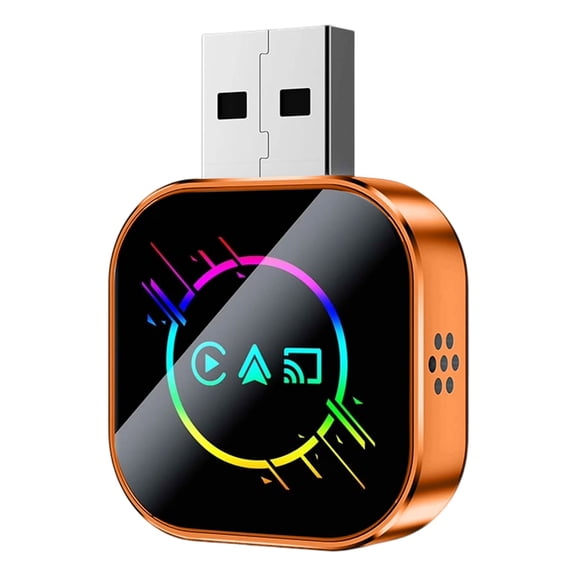 1pc CarPlay Box for Apple, 3-in-1 Wireless CarPlay Adapter with Mirror Screen, Auto Connect, Q1AS Orange Meteor Colorful Metal Design - Car Multimedia Player for Vehicle Dashboard, Car Entertainment