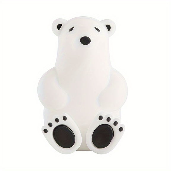 1pc Cartoon Silicone Toothbrush Holder, 3D Polar Bear No-Drill Wall-Mounted Suction Cup Style Toothbrush Rack, for Hanging Small Items