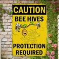 thumbnail image 1 of 1pc Caution - Beehive Protection Required Aluminum Sign, 8x12 Inch Rustic Wall Art with Bee & Honeycomb Design for Home, Cafe, Garage, or Restaurant Decor, Metal Outdoor Decor, 2D, Perfect for Room, 1 of 8