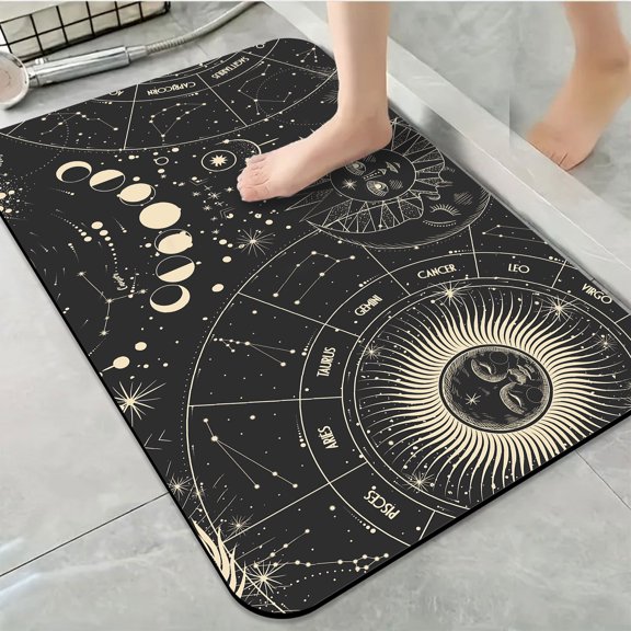 1pc Celestial Map Bathroom Rug Bathroom Decor and Accessories- Durable,Anti Slip,And Quick Drying,Suitable For Indoor/outdoor Use - Perfect For Bathrooms,Bedrooms,Kitchens