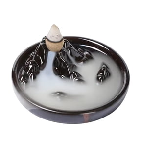 1pc Ceramic Alpine Waterfall Backflow Incense Burner, Creative Home Decor (Without Incense)