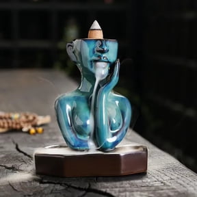 1pc Ceramic Artistic Human Waterfall Backflow Incense Burner, Aromatherapy Decor (Without Incense)