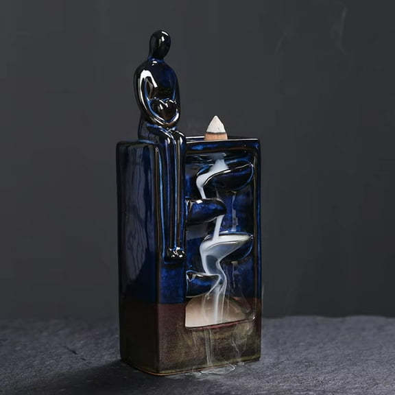 1pc Ceramic Backflow Incense Burner, Valentine's Gift & Zen Yoga Home Decor (Without Incense)