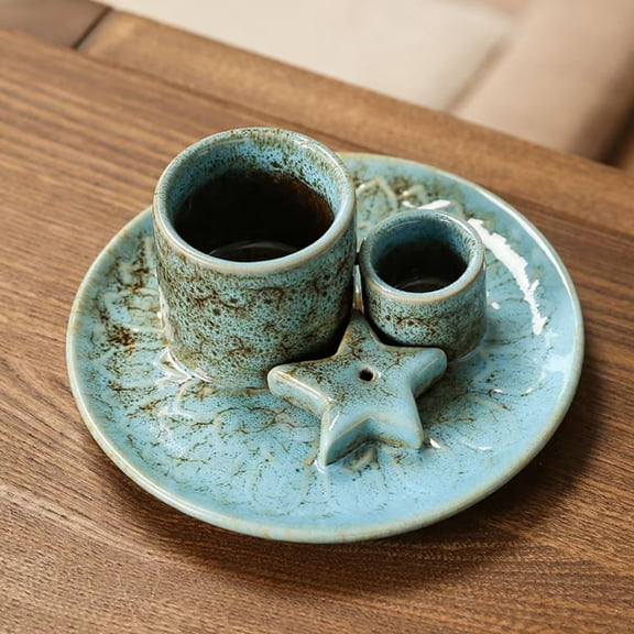 1pc Ceramic Candle Holder & Incense Burner Nordic Sage and Palo Santo Tray, Perfect for Home and Office Decor (Without Incense)