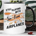 thumbnail image 1 of 1pc Ceramic Coffee Cup With Airplane Pattern Insulated Reusable Hand Washable Only Multi Purpose Ideal Aviation Enthusiasts Durable Polyurethane Coated Ceramic Home Office Or Trave, 1 of 4
