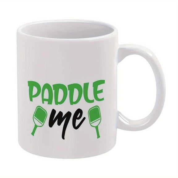 1pc Ceramic Coffee Mug 11oz Paddle Me Design Durable Letter Cup Hot and Cold Drinks Ideal Friends Family and Back to School Essentials