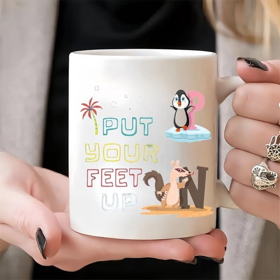 1pc Ceramic Coffee Mugs Porcelain Coffee Cup Funny Coffee Mug Cartoon Printed Tea Cup Reusable Coffee Mug Cup Tea Coffee Juice Decorative Coffee Mug K