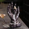 thumbnail image 1 of 1pc Ceramic Halloween Skull Backflow Incense Burner, Terrifying Ornament Aromatherapy Decor (Without Incense), 1 of 7