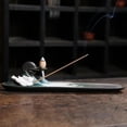 thumbnail image 1 of 1pc Ceramic Moon Rabbit Backflow Incense Burner Incense Stick Holder, Home Decor (Without Incense), 1 of 6