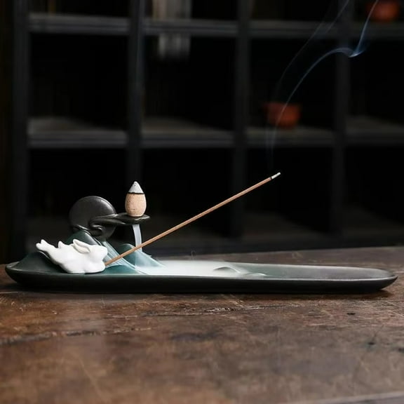 1pc Ceramic Moon Rabbit Backflow Incense Burner Incense Stick Holder, Home Decor (Without Incense)