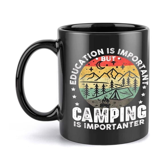 1pc Ceramic Mug 11oz Camping Mountain Design Durable Coffee Cup Beverages Ideal Party Favor Holiday Birthday Present