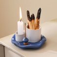 thumbnail image 1 of 1pc Ceramic Mushroom Incense Burner Candle Holder Sage and Palo Santo Tray, Perfect for Home and Office Decor (Without Incense), 1 of 7